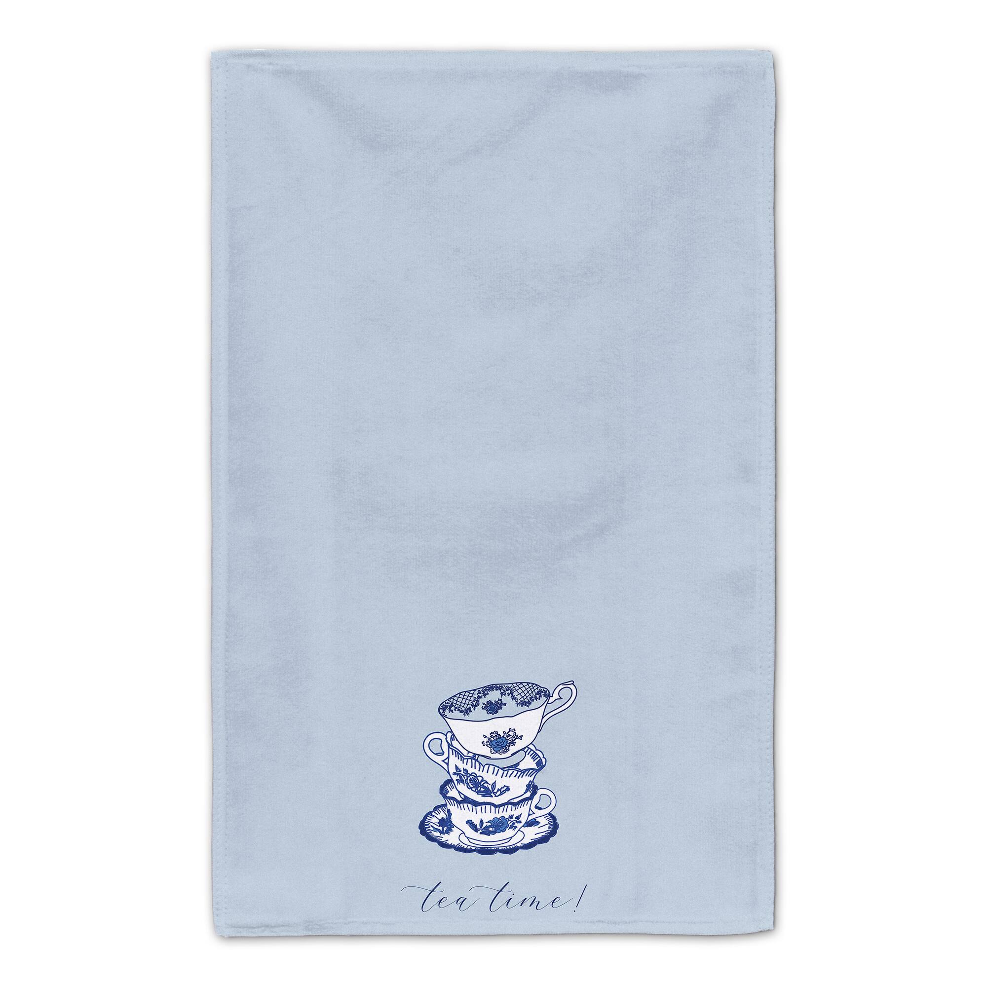 Tea Time Stacked Cups Tea Towel - Set of 2